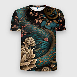 Футболка спортивная мужская Японский змей Irezumi, цвет: 3D-принт