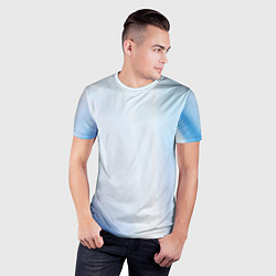 Футболка спортивная мужская Светлые синие и голубые волны, цвет: 3D-принт — фото 2