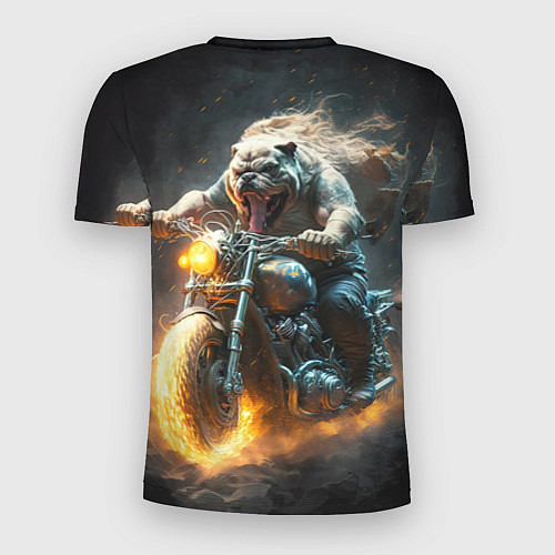 Мужская спорт-футболка Бульдог байкер на мотоцикле / 3D-принт – фото 2