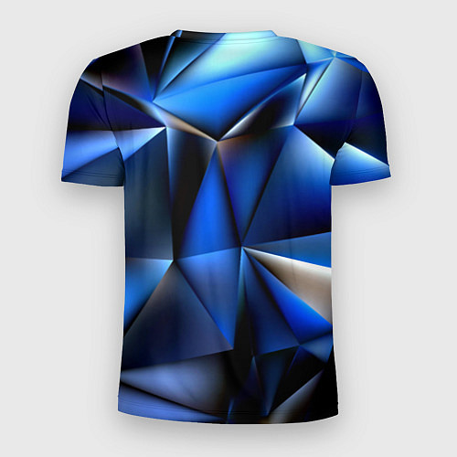 Мужская спорт-футболка Polygon blue abstract / 3D-принт – фото 2