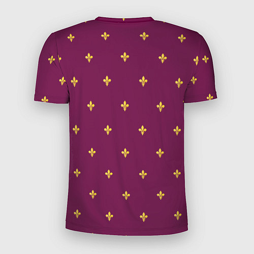Мужская спорт-футболка Геральдическая лилия на пурпурном фоне / 3D-принт – фото 2