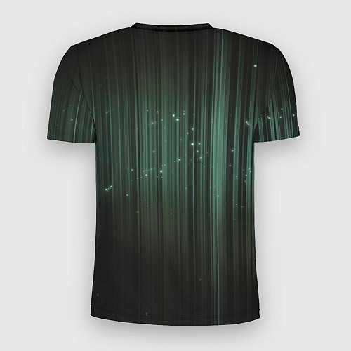 Мужская спорт-футболка Музыкальный зеленый спектр / 3D-принт – фото 2