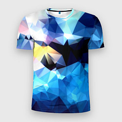 Футболка спортивная мужская Polygon blue abstract collection, цвет: 3D-принт