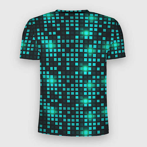 Мужская спорт-футболка Светящиеся неоновые квадраты / 3D-принт – фото 2