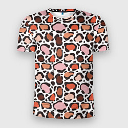 Мужская спорт-футболка Бесконечные цветные пятна леопарда