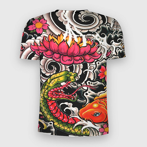 Мужская спорт-футболка Иредзуми: цветущий лотос / 3D-принт – фото 2