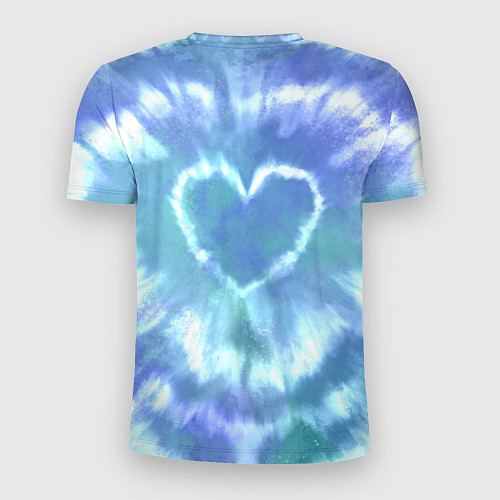 Мужская спорт-футболка Сердце - тай-дай - голубой / 3D-принт – фото 2
