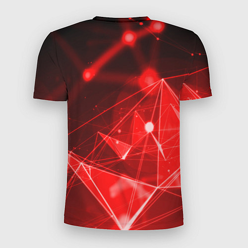 Мужская спорт-футболка Абстрактные красные лучи / 3D-принт – фото 2