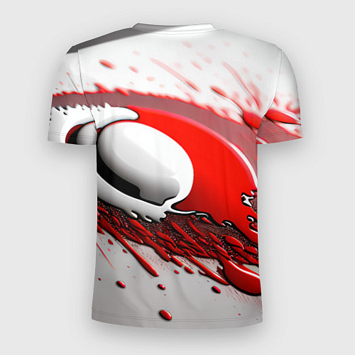 Мужская спорт-футболка Красные абстрактные брызги / 3D-принт – фото 2