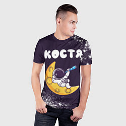 Футболка спортивная мужская Костя космонавт отдыхает на Луне, цвет: 3D-принт — фото 2