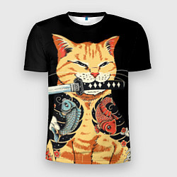 Футболка спортивная мужская Yakuza tattoo cat, цвет: 3D-принт