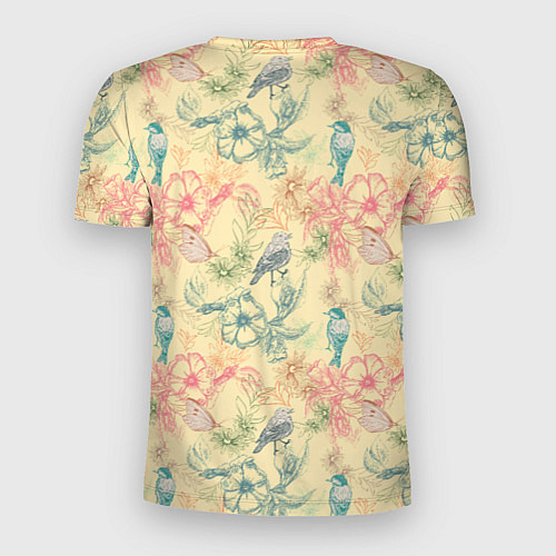 Мужская спорт-футболка Птицы и цветы / 3D-принт – фото 2