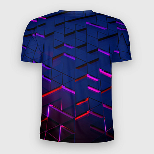 Мужская спорт-футболка Неоновые треугольники с подсветкой / 3D-принт – фото 2