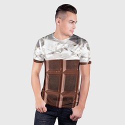 Футболка спортивная мужская Темная плитка шоколада в обертке, цвет: 3D-принт — фото 2