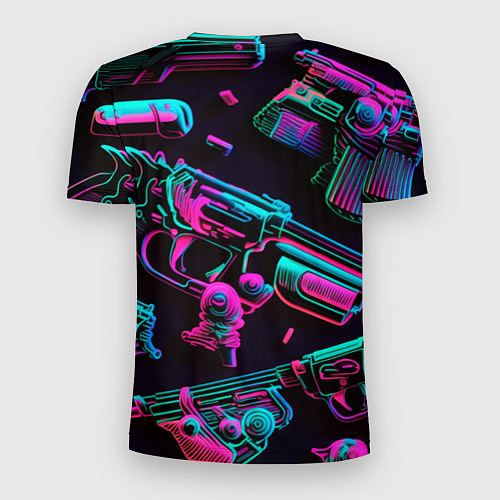 Мужская спорт-футболка Неоновый пистолет / 3D-принт – фото 2