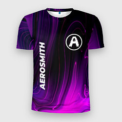 Мужская спорт-футболка Aerosmith violet plasma