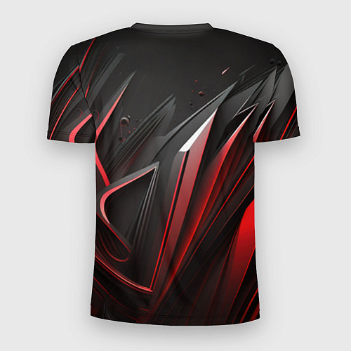 Мужская спорт-футболка Объемные красные и черные полосы / 3D-принт – фото 2