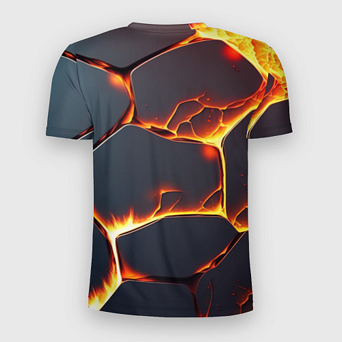 Мужская спорт-футболка Огонь из разломленных плит / 3D-принт – фото 2