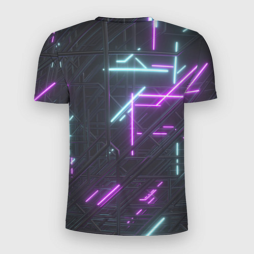 Мужская спорт-футболка Неоновые полосы / 3D-принт – фото 2