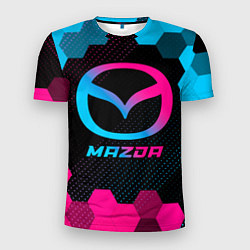 Футболка спортивная мужская Mazda - neon gradient, цвет: 3D-принт