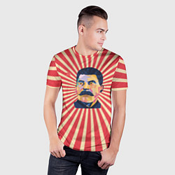 Футболка спортивная мужская Сталин полигональный, цвет: 3D-принт — фото 2