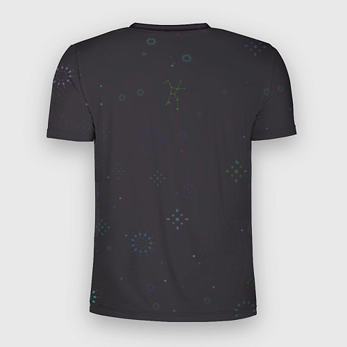 Мужская спорт-футболка Черный кот на фоне созвездий / 3D-принт – фото 2