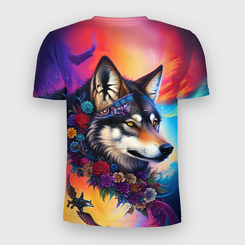 Мужская спорт-футболка Волк бохо - нейросеть / 3D-принт – фото 2