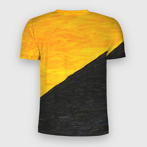 Мужская спорт-футболка Желто-черные масляные краски / 3D-принт – фото 2
