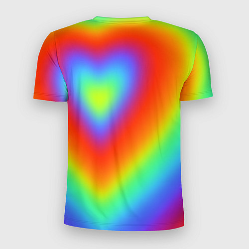 Мужская спорт-футболка Сердце - радужный градиент / 3D-принт – фото 2