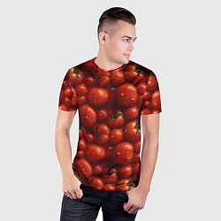 Футболка спортивная мужская Сочная текстура из томатов, цвет: 3D-принт — фото 2