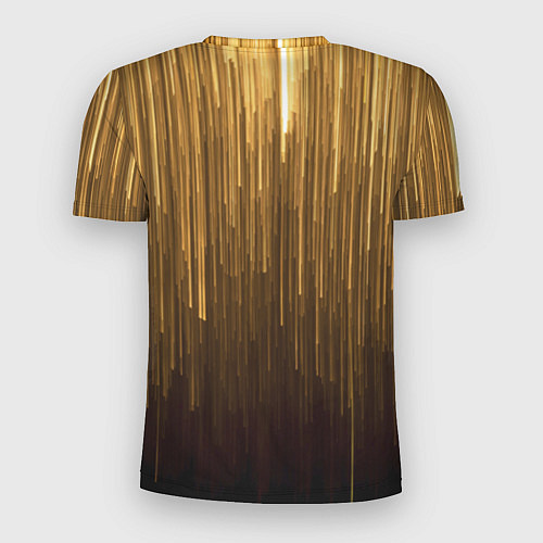 Мужская спорт-футболка Золотистые полосы свисают / 3D-принт – фото 2