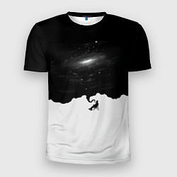 Мужская спорт-футболка Черно-белая галактика