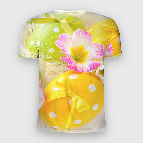 Мужская спорт-футболка Пасхальные яйца и цветы / 3D-принт – фото 2