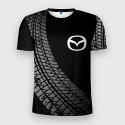 Футболка спортивная мужская Mazda tire tracks, цвет: 3D-принт