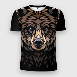 Мужская спорт-футболка Медведь в этническом стиле