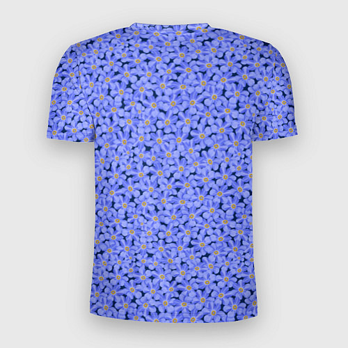 Мужская спорт-футболка Незабудки цветочный паттерн на темном фоне / 3D-принт – фото 2