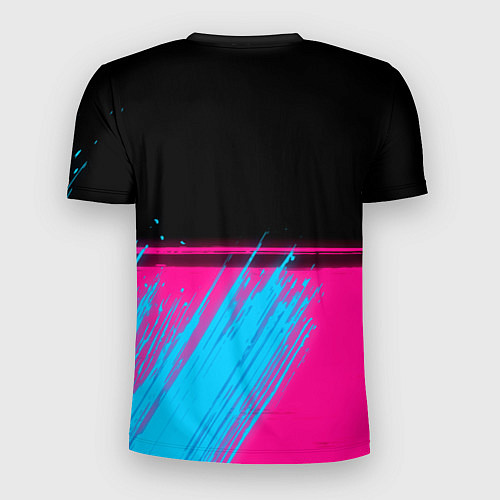 Мужская спорт-футболка Akira - neon gradient: символ сверху / 3D-принт – фото 2