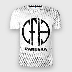 Мужская спорт-футболка Pantera с потертостями на светлом фоне