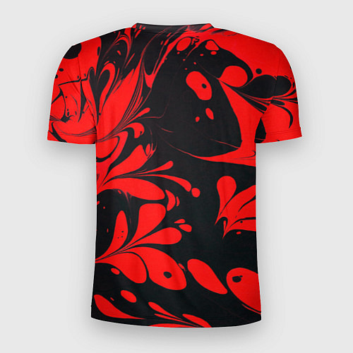 Мужская спорт-футболка Красно-черный узор / 3D-принт – фото 2