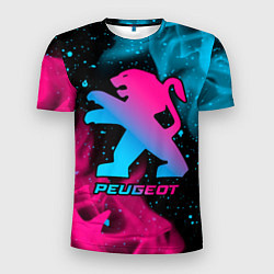 Мужская спорт-футболка Peugeot - neon gradient