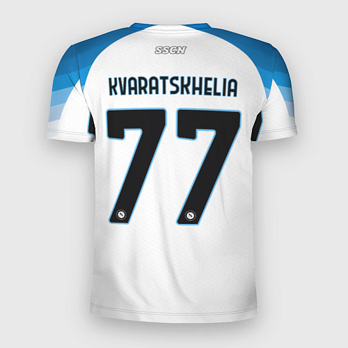 Мужская спорт-футболка Хвича Кварацхелия Наполи форма гостевая / 3D-принт – фото 2
