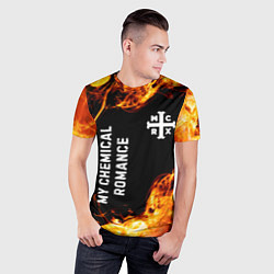 Футболка спортивная мужская My Chemical Romance и пылающий огонь, цвет: 3D-принт — фото 2