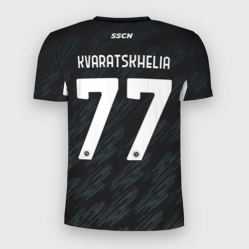 Мужская спорт-футболка Хвича Кварацхелия Наполи форма третья / 3D-принт – фото 2