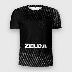 Футболка спортивная мужская Zelda с потертостями на темном фоне, цвет: 3D-принт