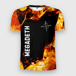 Футболка спортивная мужская Megadeth и пылающий огонь, цвет: 3D-принт