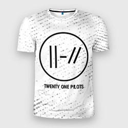 Футболка спортивная мужская Twenty One Pilots glitch на светлом фоне, цвет: 3D-принт