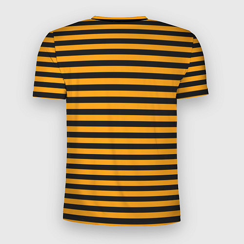 Мужская спорт-футболка Черно-оранжевые полосы - пчелиный образ / 3D-принт – фото 2