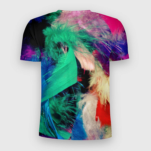 Мужская спорт-футболка Неоновые перья павлина / 3D-принт – фото 2