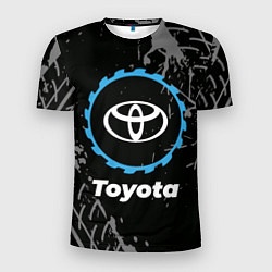 Футболка спортивная мужская Toyota в стиле Top Gear со следами шин на фоне, цвет: 3D-принт