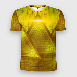 Мужская спорт-футболка Золотые пирамиды и треугольники